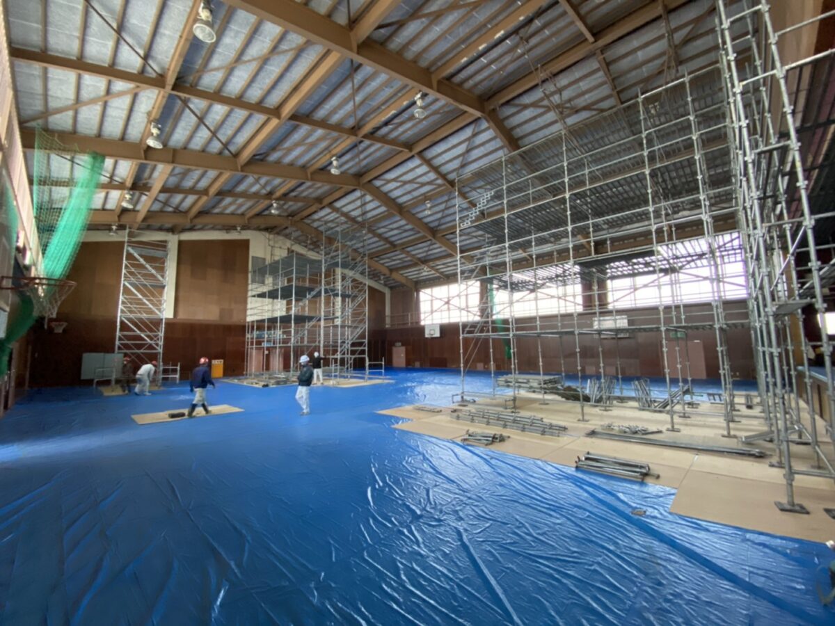 旧岡山小学校屋内運動場の改修工事