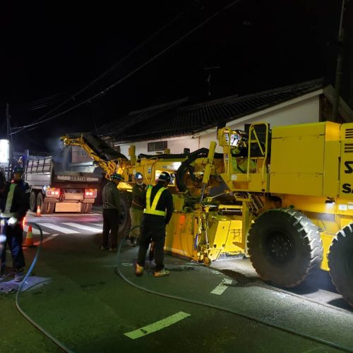 市道橋夜間舗装