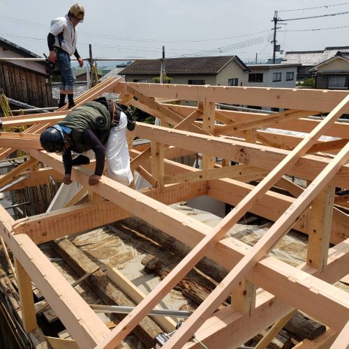 解体後・屋根組み